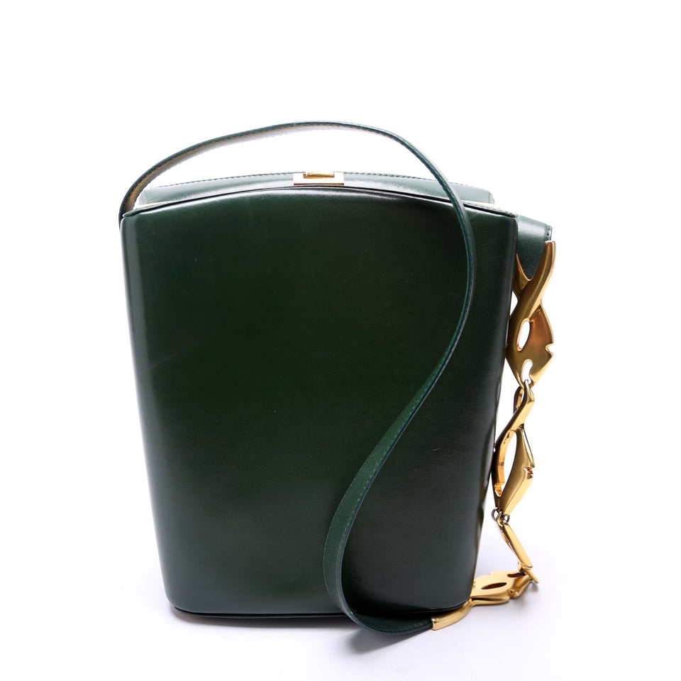 Gucci 001 2174 Box Shoulder Vintage Green Bag
