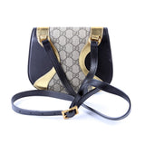 Gucci 500781 GG Supreme Calfskin Osiride Shoulder Black/Gold Bag