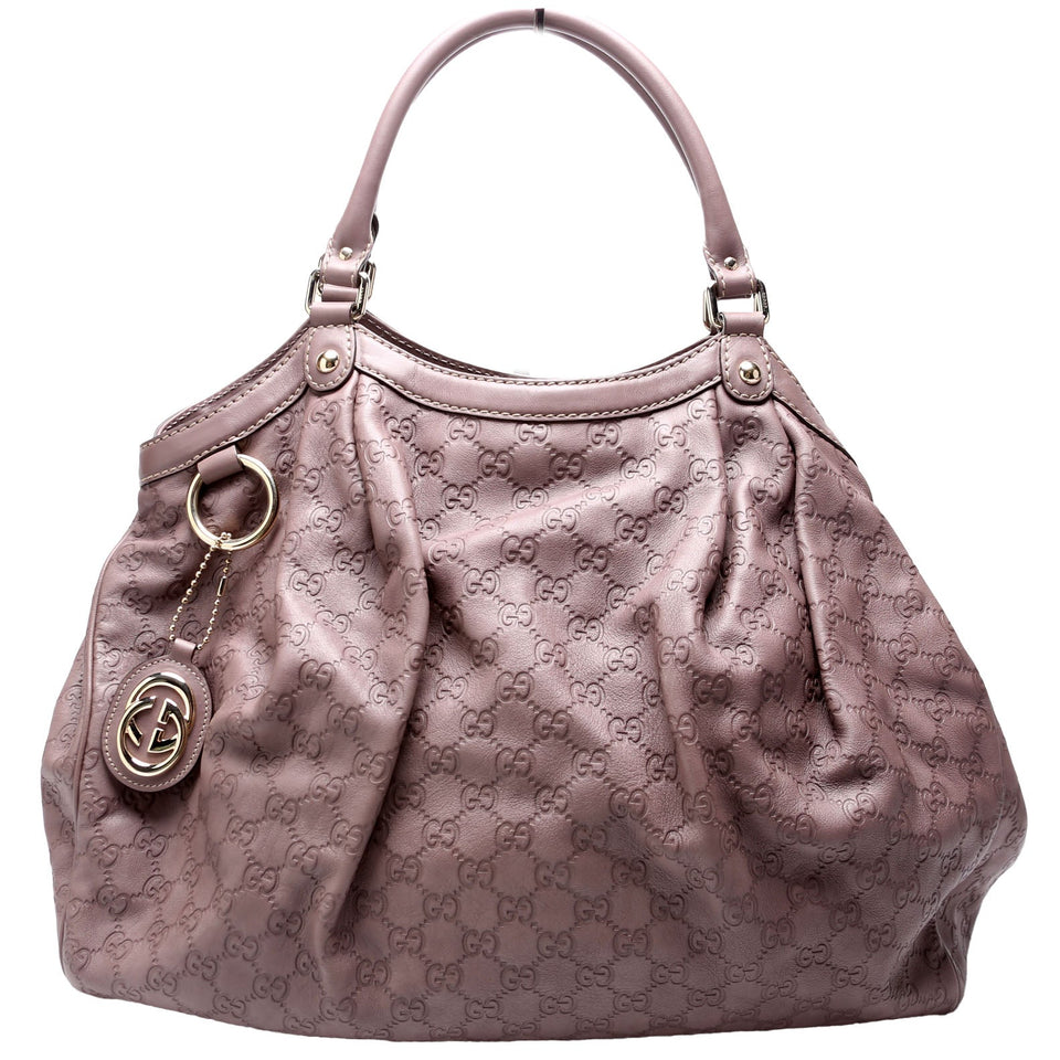Gucci 211943 Sukey Leather Large Mauve Bag