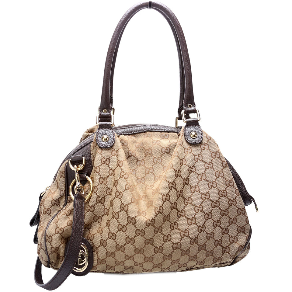Gucci 364841 GG Canvas Sukey Medium Boston Bag