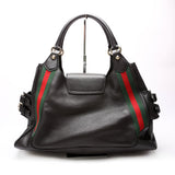 Gucci 247599 Web Leather Heritage Shoulder Bag