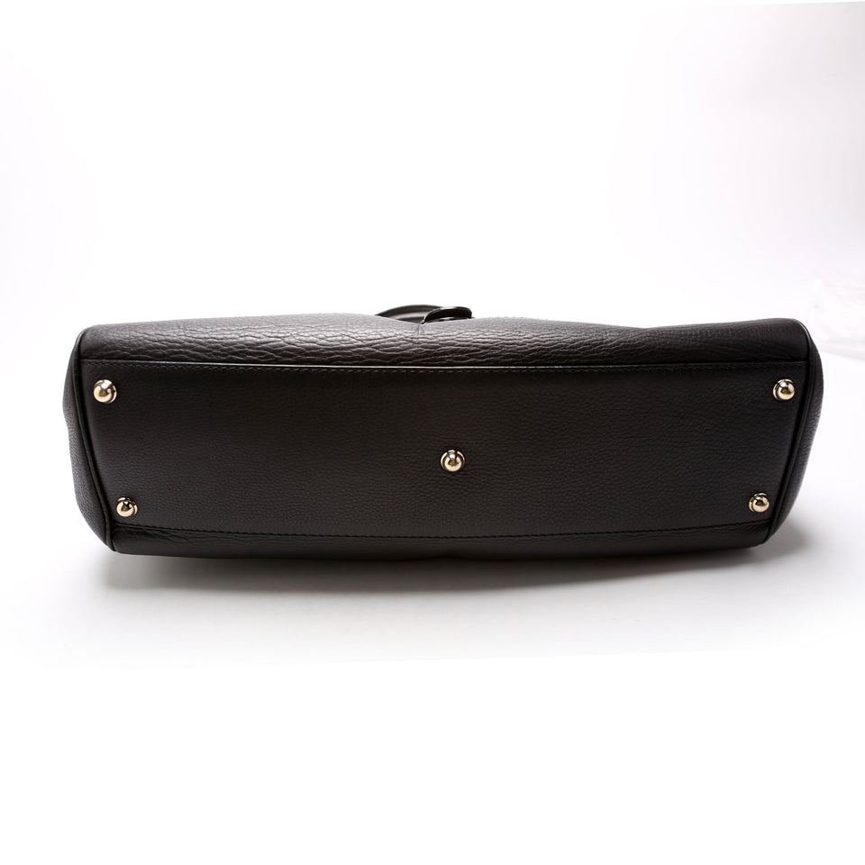 Gucci 247599 Web Leather Heritage Shoulder Bag