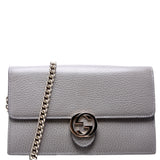 Gucci 510314 Interlocking G Chain Wallet Grey Bag