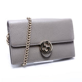 Gucci 510314 Interlocking G Chain Wallet Grey Bag