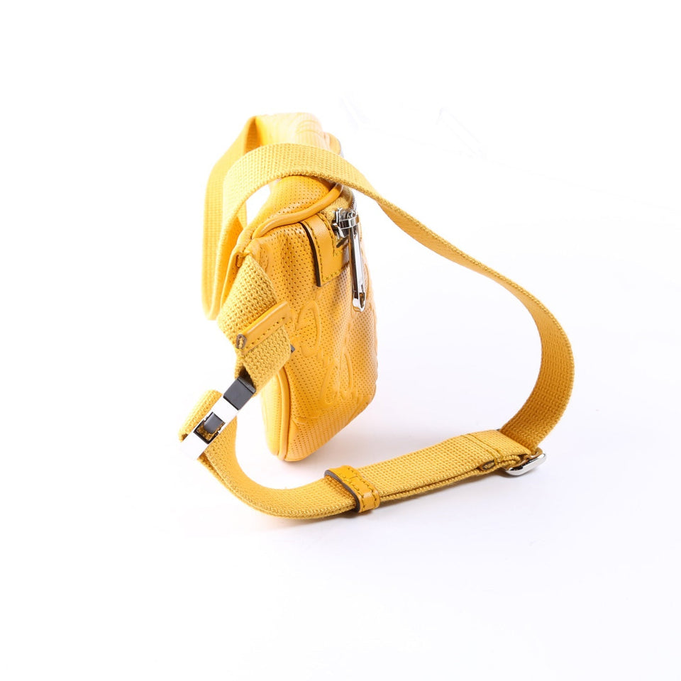 Gucci 656582 GG Embossed Belt Yellow Bag