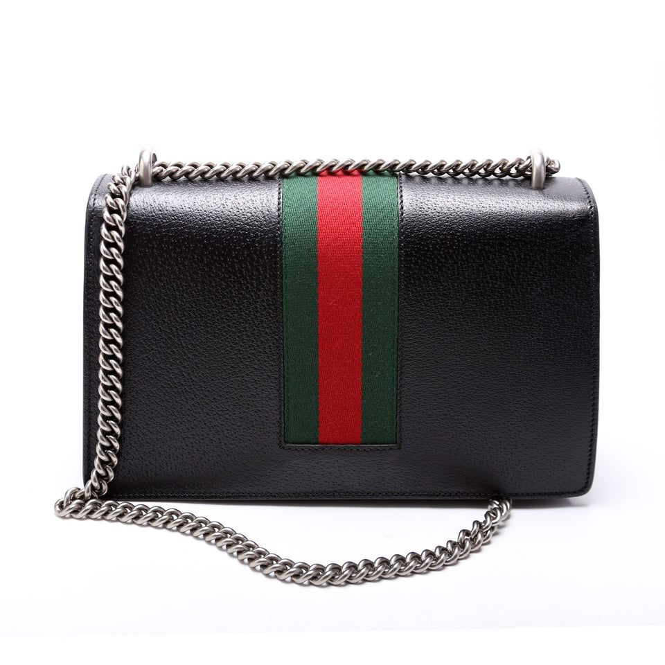 Gucci 400249 Dionysus Leather Shoulder Small Black Bag