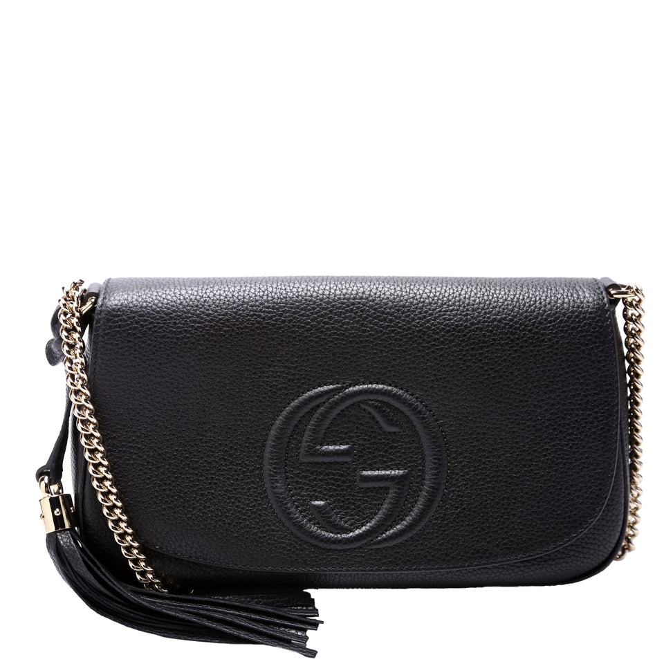 Gucci 336752 Soho Chain Crossbody Medium Black Bag
