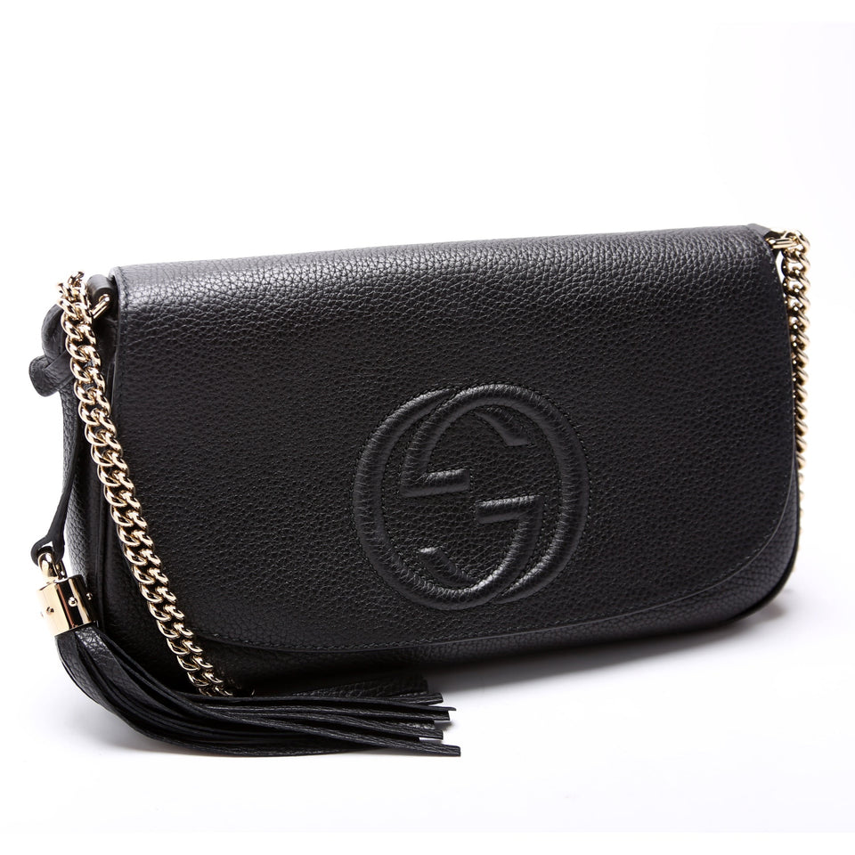 Gucci 336752 Soho Chain Crossbody Medium Black Bag