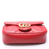 Gucci 476433 Marmont Torchon Leather Super Mini Flap Red Bag