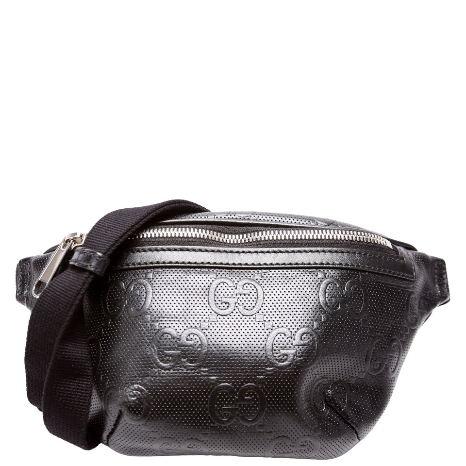 Gucci 658582 GG Embossed Belt Black Bag