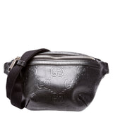 Gucci 658582 GG Embossed Belt Black Bag