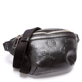 Gucci 658582 GG Embossed Belt Black Bag