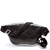 Gucci 658582 GG Embossed Belt Black Bag