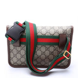 Gucci 493930 GG Supreme Neo Web Belt Brown Bag