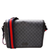 Gucci 474138 GG Supreme Messenger Black Bag