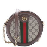 Gucci 550618 Ophidia GG Supreme Round Small Crossbody Brown Bag