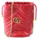 Gucci 575163 Marmont Mini Bucket Red Bag