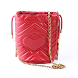 Gucci 575163 Marmont Mini Bucket Red Bag
