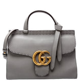 Gucci 421890 Marmont Top Handle Small Grey Bag