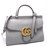 Gucci 421890 Marmont Top Handle Small Grey Bag