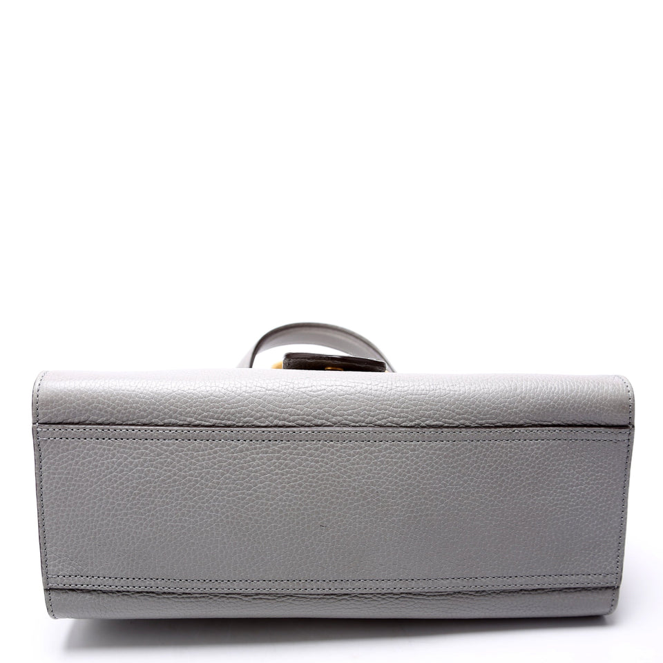 Gucci 421890 Marmont Top Handle Small Grey Bag