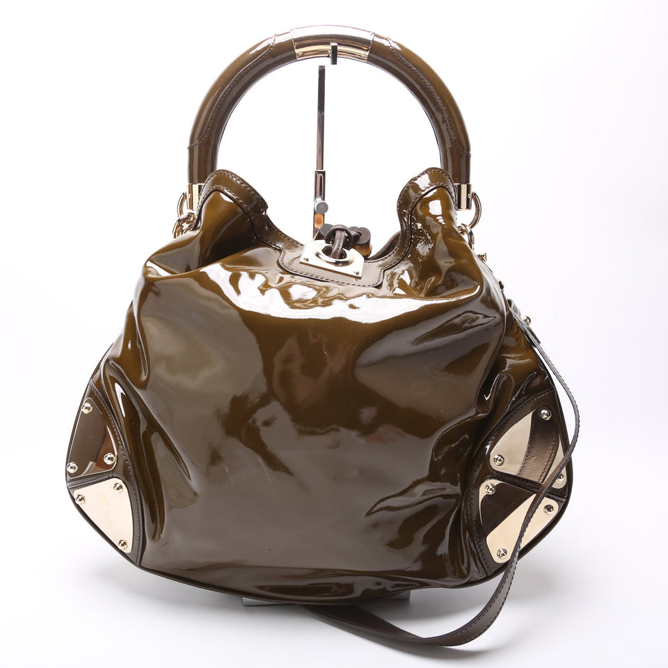 Gucci 177139 Indy Top Handle Hobo Patent Bag