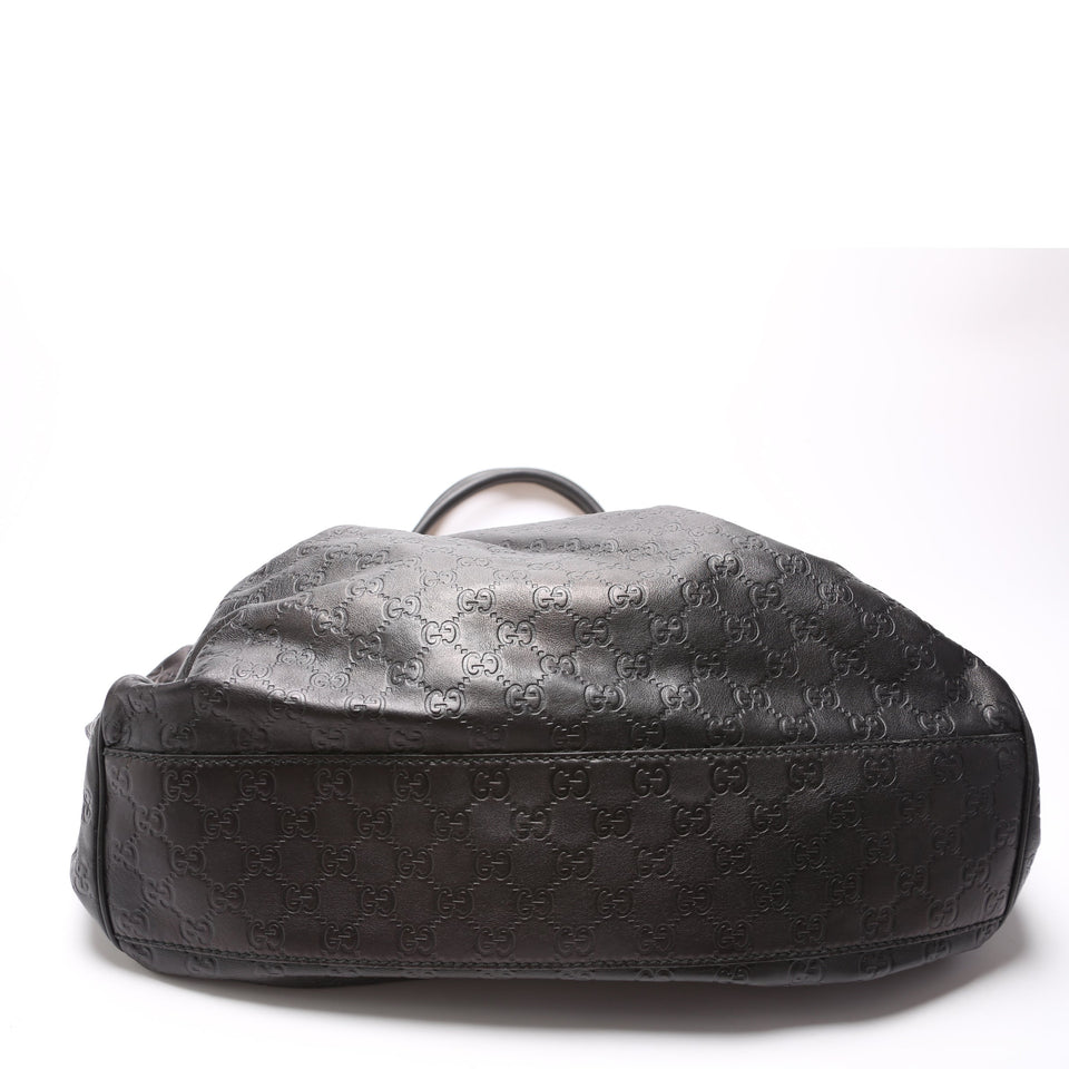 Gucci 211942 Sukey Leather Large Black Bag