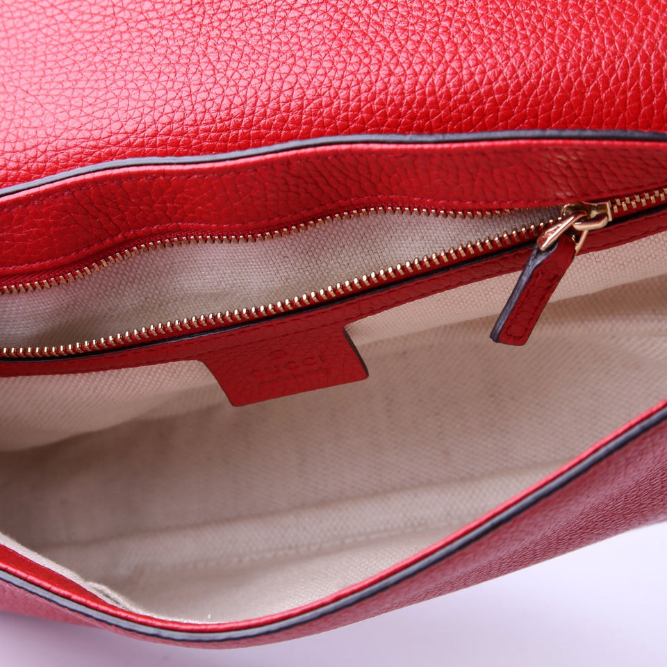 Gucci 536224 Soho Chain Tassel Flap Red Bag