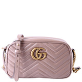 Gucci 447632 Marmont Small Leather Camera Beige Bag