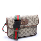 Gucci 493930 GG Supreme Neo Web Belt Brown Bag