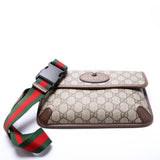 Gucci 493930 GG Supreme Neo Web Belt Brown Bag