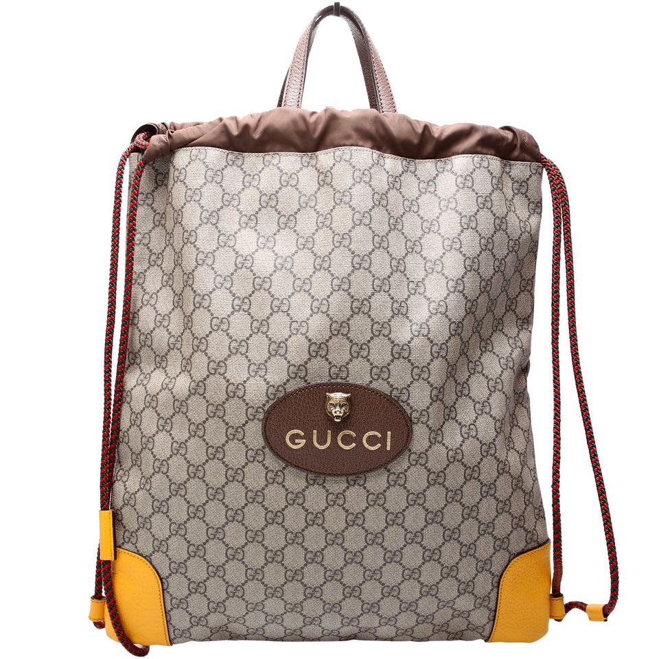 Gucci 473872 Neo Vintage Drawstring Backpack Brown Bag