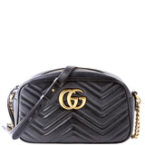 Gucci 447632 Marmont Small Leather Camera Black Bag
