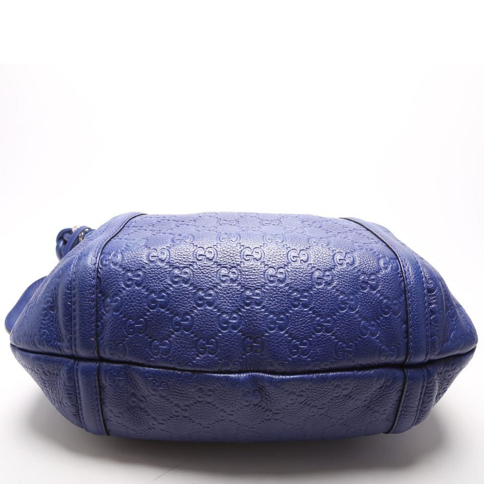 Gucci 240261 Techno Horsebit Hobo Blue Bag