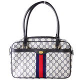 Gucci GG Supreme Vintage Satchel Navy Bag