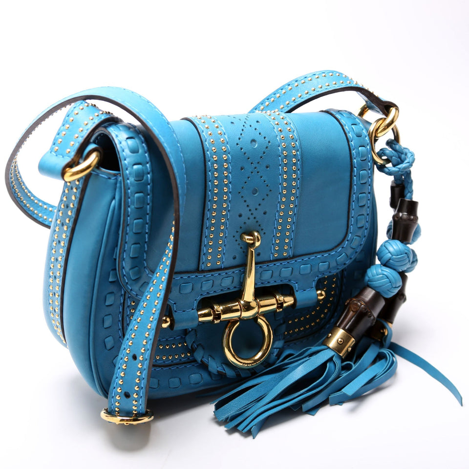 Gucci 263956 Snaffle Bit Small Shoulder Blue Bag