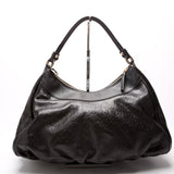 Gucci 189833 Leather D Ring Hobo Black Bag