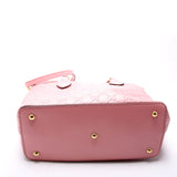 Gucci 428226 Signature Leather Fold Over Tote Pink Bag