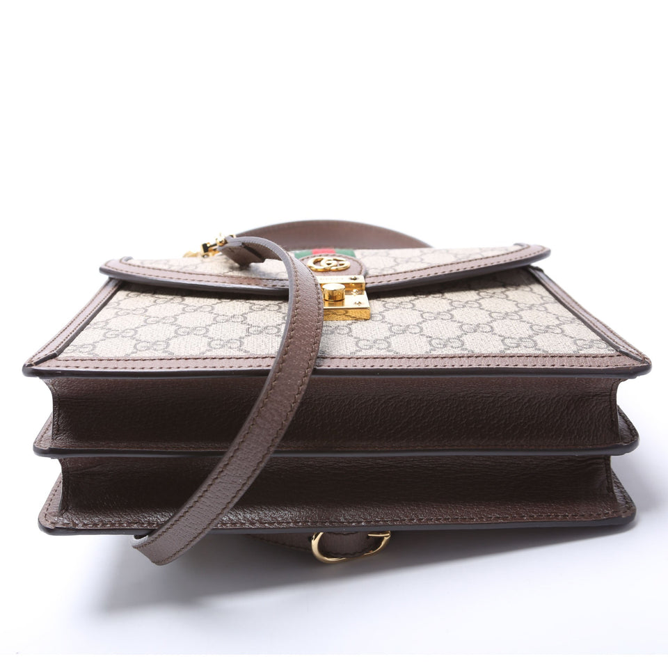 Gucci 651055 GG Supreme Ophidia Small Top Handle Brown Bag