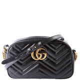 Gucci 447632 Marmont Small Leather Camera Black Bag