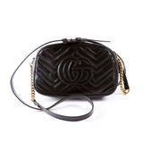 Gucci 447632 Marmont Small Leather Camera Black Bag