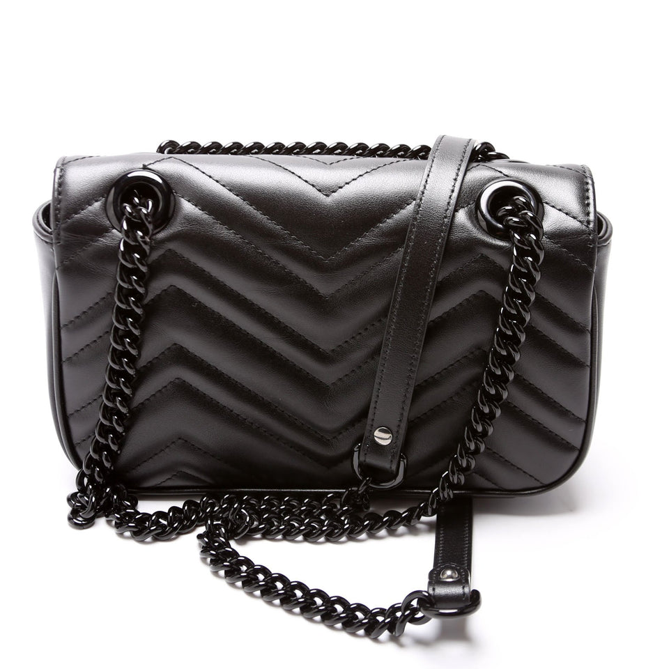 Gucci 446744 Marmont Leather Shoulder Mini Flap Bag