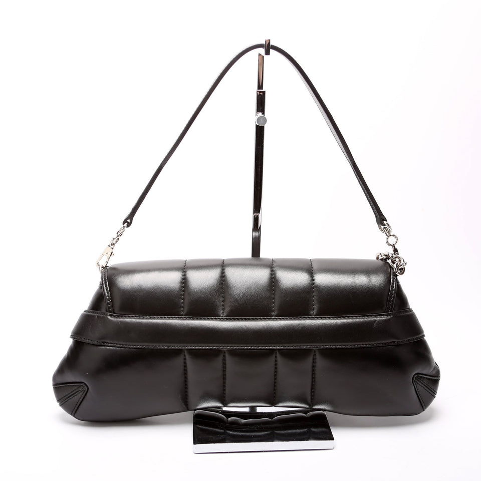 Gucci 764255 Vertical Quilted Maxi Horsebit Chain Medium Shoulder Black Bag