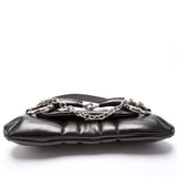 Gucci 764255 Vertical Quilted Maxi Horsebit Chain Medium Shoulder Black Bag