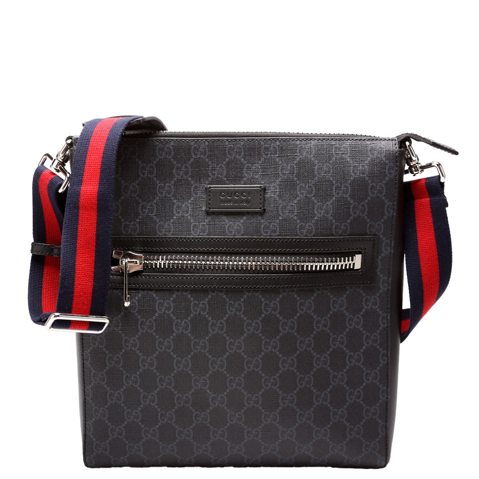 Gucci 474137 GG Supreme Messenger Black Bag