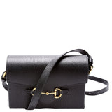 Gucci 723314 Horsebit 1955 Calfskin Shoulder Black Bag