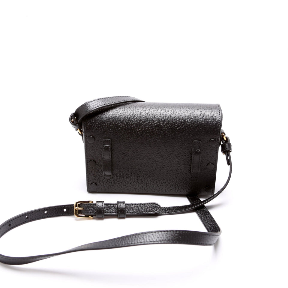 Gucci 723314 Horsebit 1955 Calfskin Shoulder Black Bag