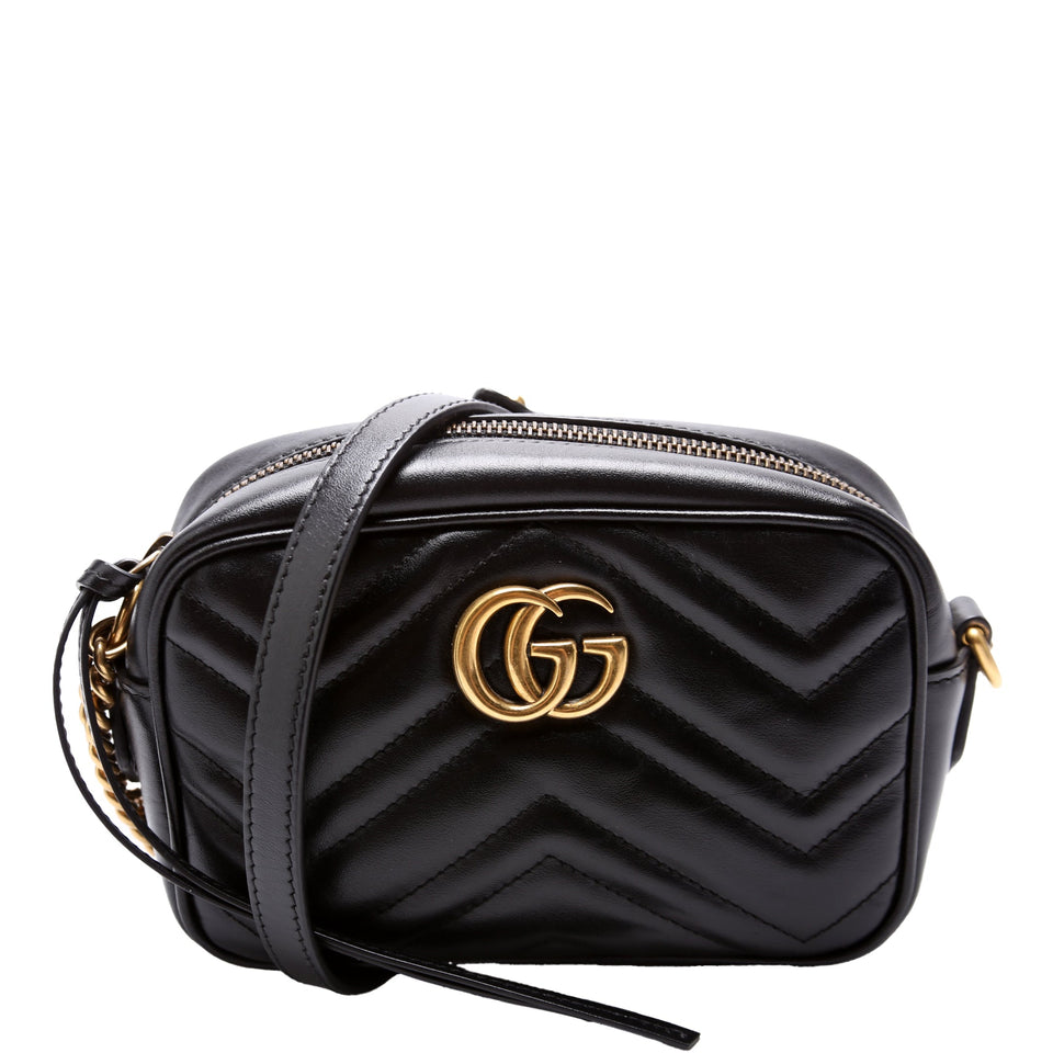 Gucci 448065 Marmont Mini Camera Black Bag