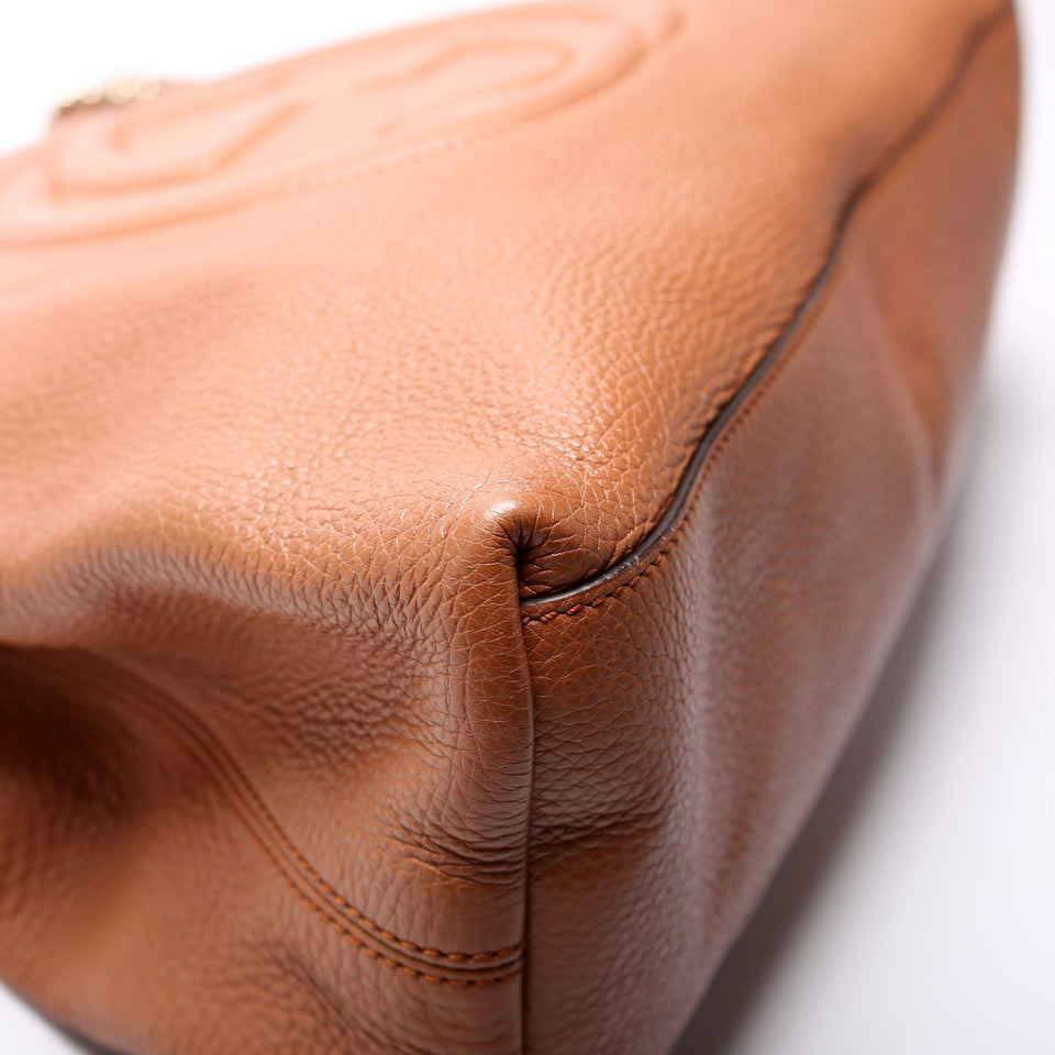 Gucci 308982 Soho Leather Shoulder Medium Brown Bag