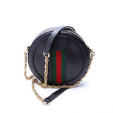 Gucci 550618 Ophidia Leather Round Small Crossbody Black Bag